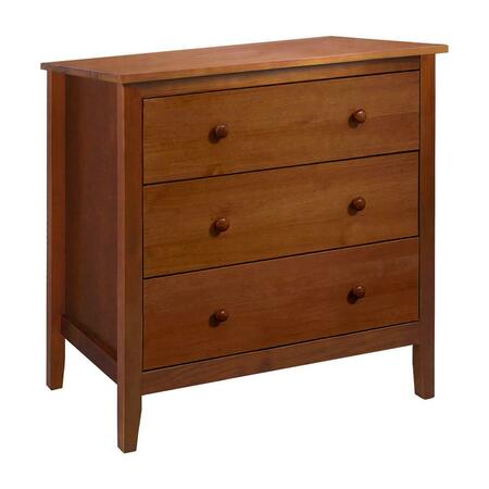 ADEPTUS USA Adeptus Solid Wood Easy Pieces Solid Pine Three Drawer Chest - Pecan 77224